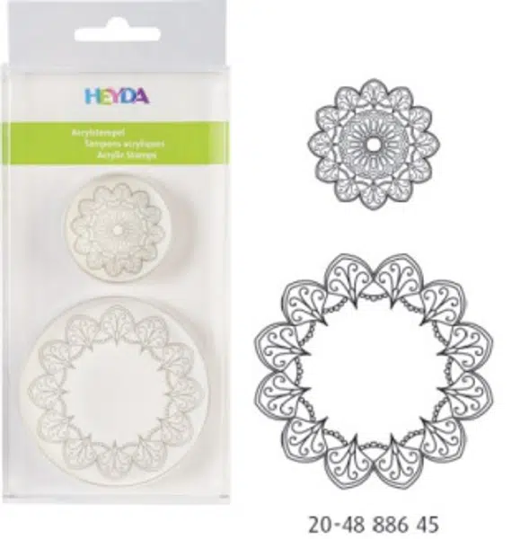 Razítko akryl kulaté - ornament 2ks
