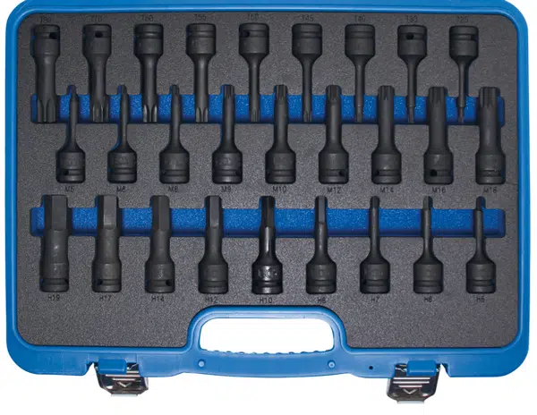 BGS technic Hlavice 1/2" úderové Torx, XZN, Imbus 26ks CrMo - BGS 5484
