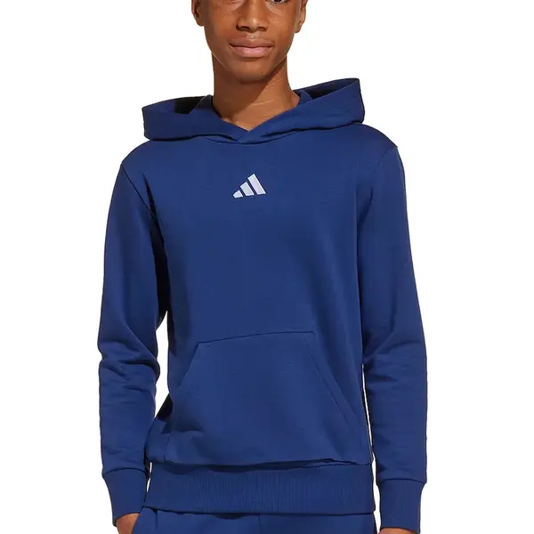 Dětská mikina adidas modrá barva, s kapucí, s aplikací, JY0612
