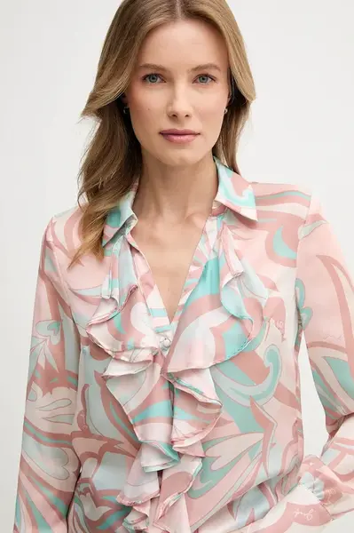 Košile Gaudi dámská, růžová barva, regular, s klasickým límcem, 511FD45004