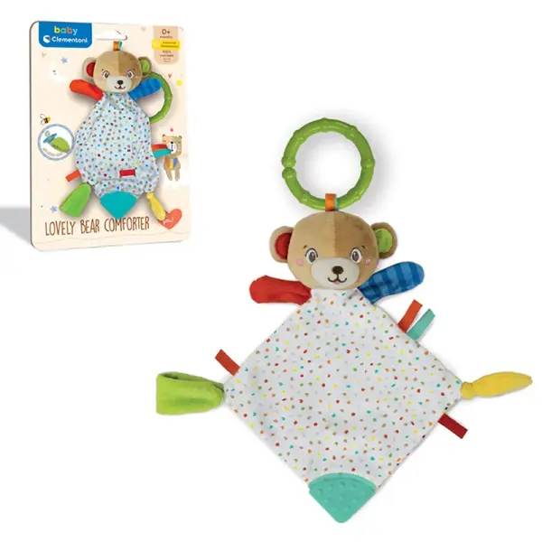 Baby Clementoni - Plyšová dečka s kousátkem MEDVÍDEK