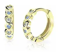 Cutie Jewellery Dětské kruhové náušnice ze žlutého zlata C3339-80-X-1 světle modrá