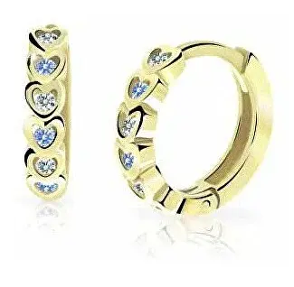 Cutie Jewellery Dětské kruhové náušnice ze žlutého zlata C3339-80-X-1 světle modrá