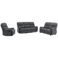 P & B SEDACÍ SOUPRAVA 3+2+1, textil, šedá