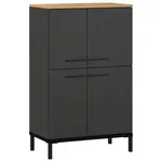 Xora VYSOKÁ KOMODA, barvy grafitu, barvy dubu, 60/97/34 cm