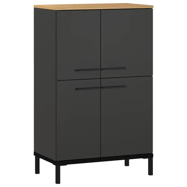 Xora VYSOKÁ KOMODA, barvy grafitu, barvy dubu, 60/97/34 cm