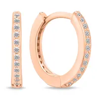 Brilio Silver Třpytivé bronzové náušnice kruhy EA159R 1,4 cm