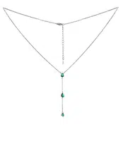 Silvego Stříbrný náhrdelník Gryn se zelenými zirkony Brilliance Zirconia MSS1023NG