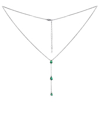 Silvego Stříbrný náhrdelník Gryn se zelenými zirkony Brilliance Zirconia MSS1023NG