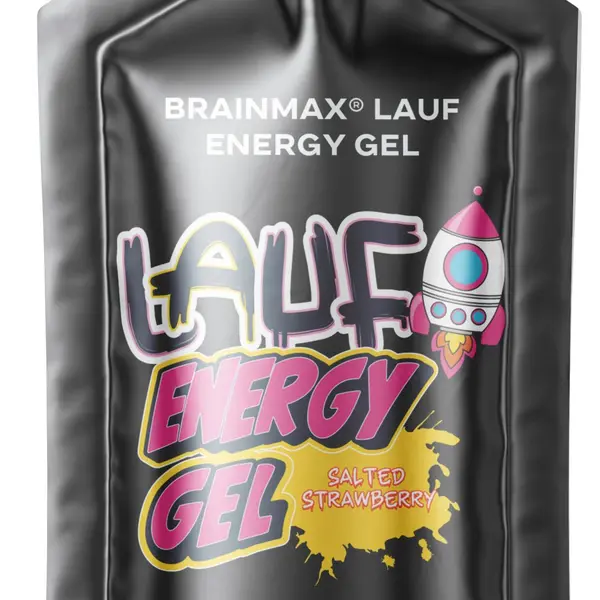 BRAINMAX LAUF Energy Gel Slaná jahoda bez kofeinu 12 x 40 g