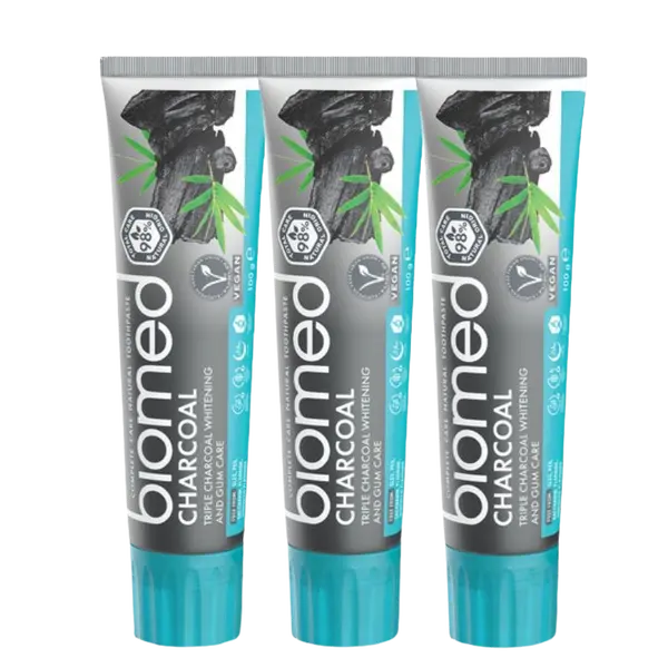 BIOMED Charcoal zubní pasta 3 x 100 g