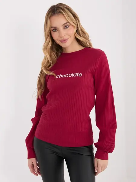 Bordová halenka s nápisem