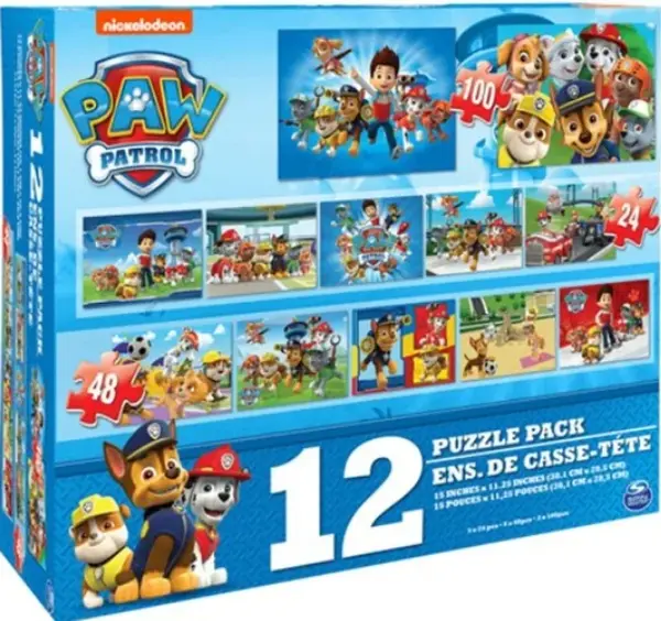 Tlapková patrola - Velké puzzle 12v1