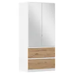 Rauch Möbel ŠATNÍ SKŘÍŇ S OTOČNÝMI DVEŘMI, bílá, dub artisan, 91/197/54 cm