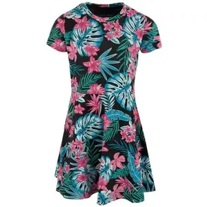 ALPINE PRO DRIMO Dievčenské šaty s rukávmi, čierna, veľkosť 116-122