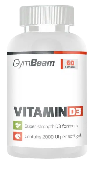 GYMBEAM Vitamin D3 2000 IU, bez příchuti 240 měkkých tobolek