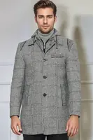 PLT9335 DEWBERRY MEN'S COAT-PLAID GREY