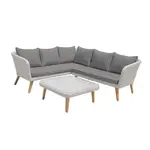 Gardenson TERASOVÁ SEDACÍ SOUPRAVA dřevo, kov, plast, sklo