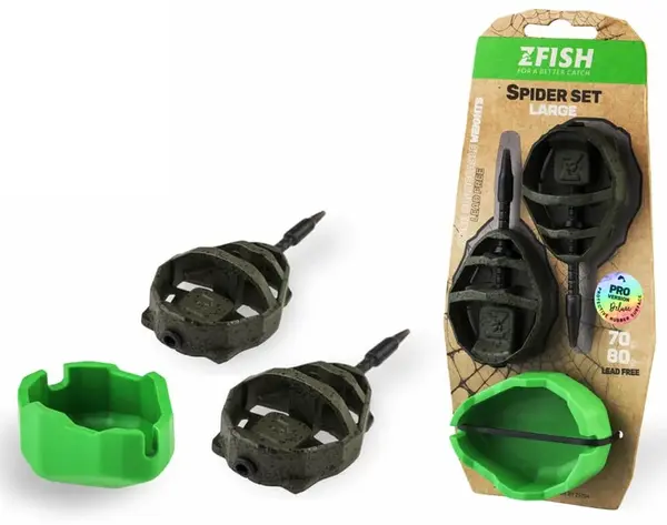 Zfish súprava method feeder spider large set 70 + 80 g + formička