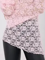 Růžová krajková halenka