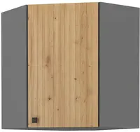 Horní rohová skříňka Ava 60x60 GN-72 1F (45°) Barva korpusu: Antracit, Barva dvířek: Dub Artisan