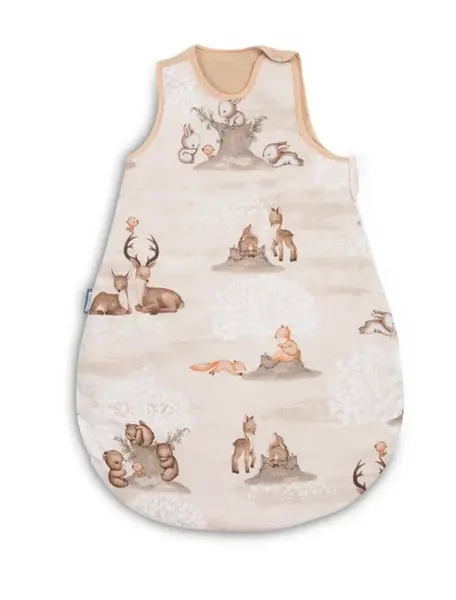 SENSILLO Spací vak mušelín, bavlna, Lesní zvířátka, 70x45cm, S - hnědý