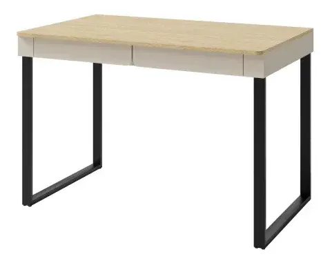 Písací stôl so zásuvkami Lucky, pieskovo béžová/olejovaný dub%