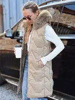 Dámská prošívaná vesta béžová