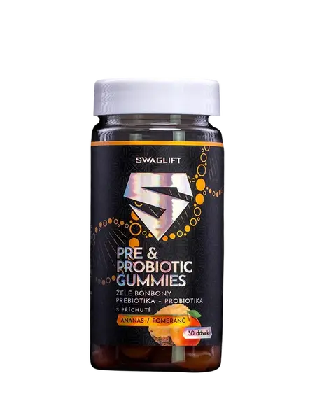 SWAGLIFT Pre & probiotic gummies s príchuťou ananasu a pomaranča 60 ks