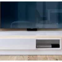 TV skříňka Lyon, bílá lesk, s osvětlením