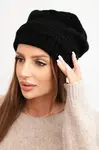Kesi Dámska zimná čiapka z vlny s ozdobným vzorom K451 čierna