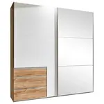 MID.YOU SKŘÍŇ S POSOUVACÍMI DVEŘMI, bílá, barvy dubu, 200/216/65 cm