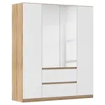 Rauch Möbel ŠATNÍ SKŘÍŇ S OTOČNÝMI DVEŘMI, bílá, barvy dubu, 181/210/54 cm