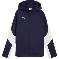 Puma TEAMEVOSTRIPE HOODED JACKET W Dámská sportovní bunda, tmavě modrá, velikost