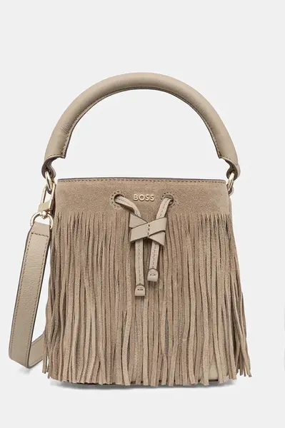 Kožená kabelka BOSS Lenah S Bucket FR