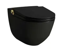 Laufen Cleanet Riva - Elektronický bidet s keramikou, závěsný, Rimless, SoftClose, matná černá/matné zlato H8206917180001