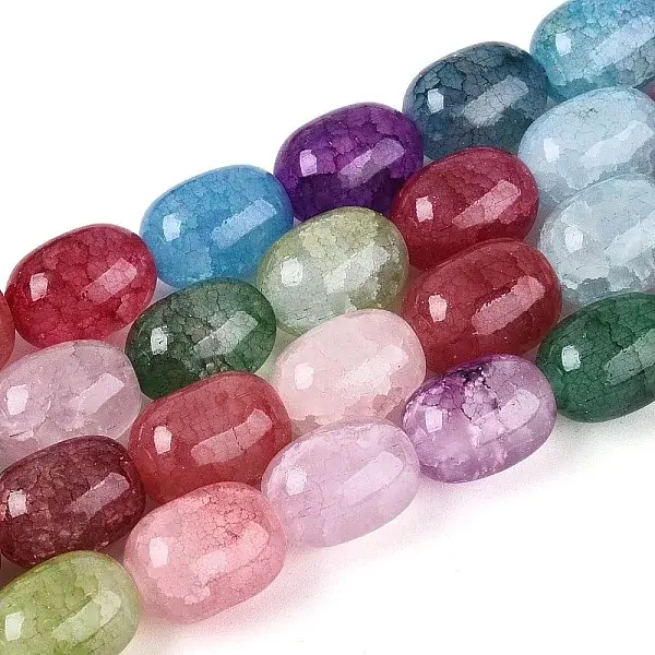 Baking Painted Crackle Glass Beads Strands