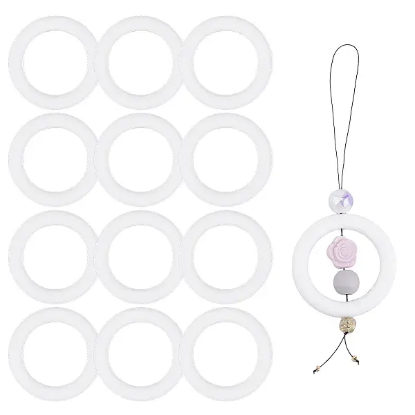 12Pcs Ring Silicone Beads