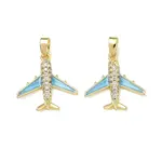 Brass Micro Pave Clear Cubic Zirconia Pendants