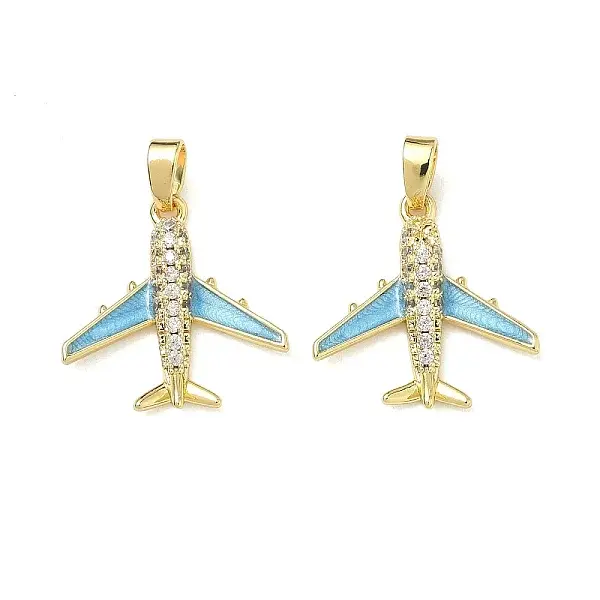 Brass Micro Pave Clear Cubic Zirconia Pendants