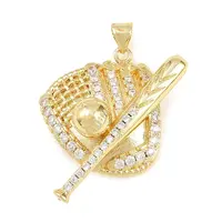 Brass Micro Pave Cubic Zirconia Pendants
