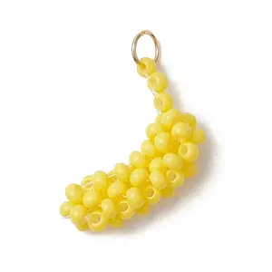 Glass Seed Beaded Banana Pendants