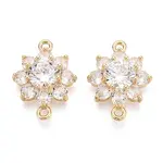 Brass Pave Clear Cubic Zirconia Connector Charms