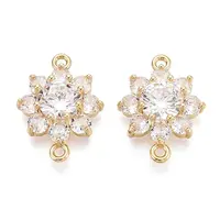 Brass Pave Clear Cubic Zirconia Connector Charms