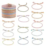 24Pcs 12 Colors Bohemian Braided Polyester Cord Bracelet Making