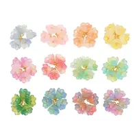 12Pcs 12 Colors Transparent Glass Charm