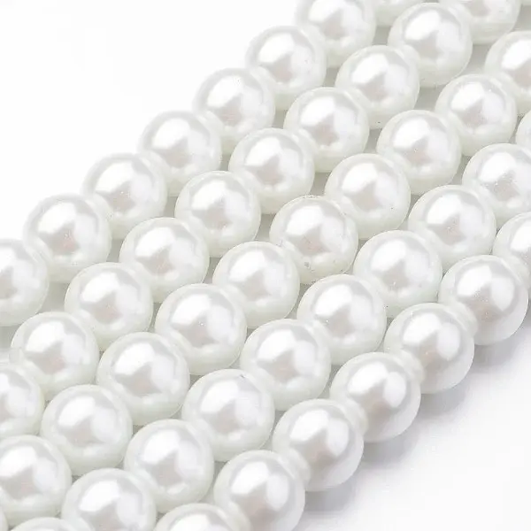 Eco-Friendly Dyed Glass Pearl Round Beads Strands