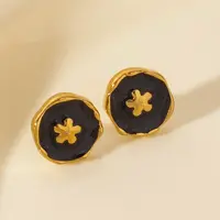 304 Stainless Steel Flower Stud Earrings
