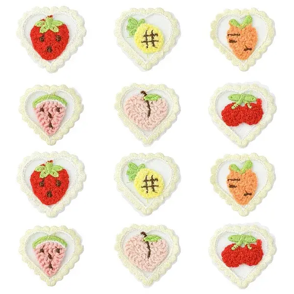 30Pcs 6 Styles Heart Computerized Embroidery Cloth Iron On/Sew On Patches