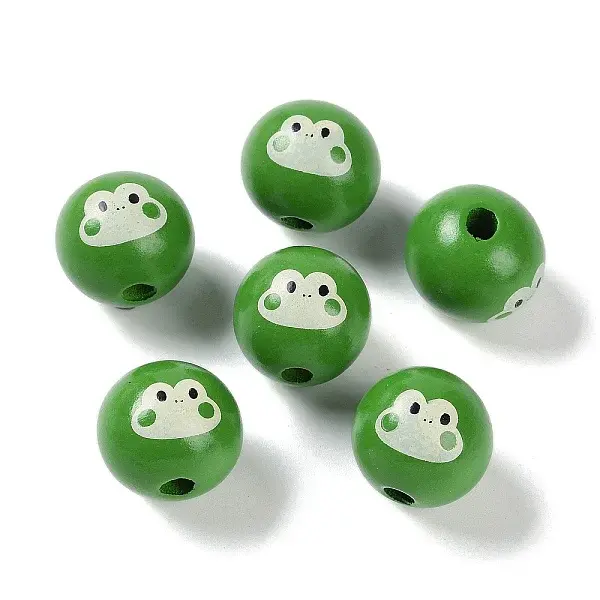 Animal Themes Printed Wood European Beads